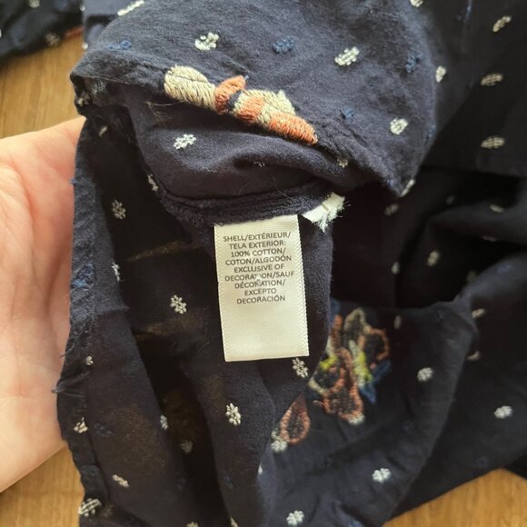 Ann Taylor LOFT The Softened Shirt Long Sleeve Button Blouse Navy Women’s Sz S - Picture 6 of 6